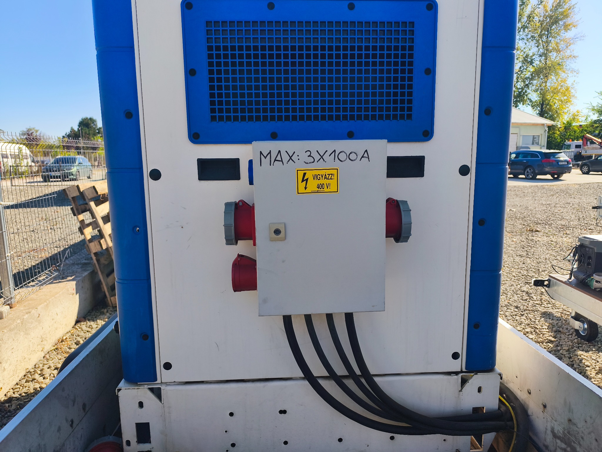 70 kW-os áramfejlesztő elektromos csatlakozásai
